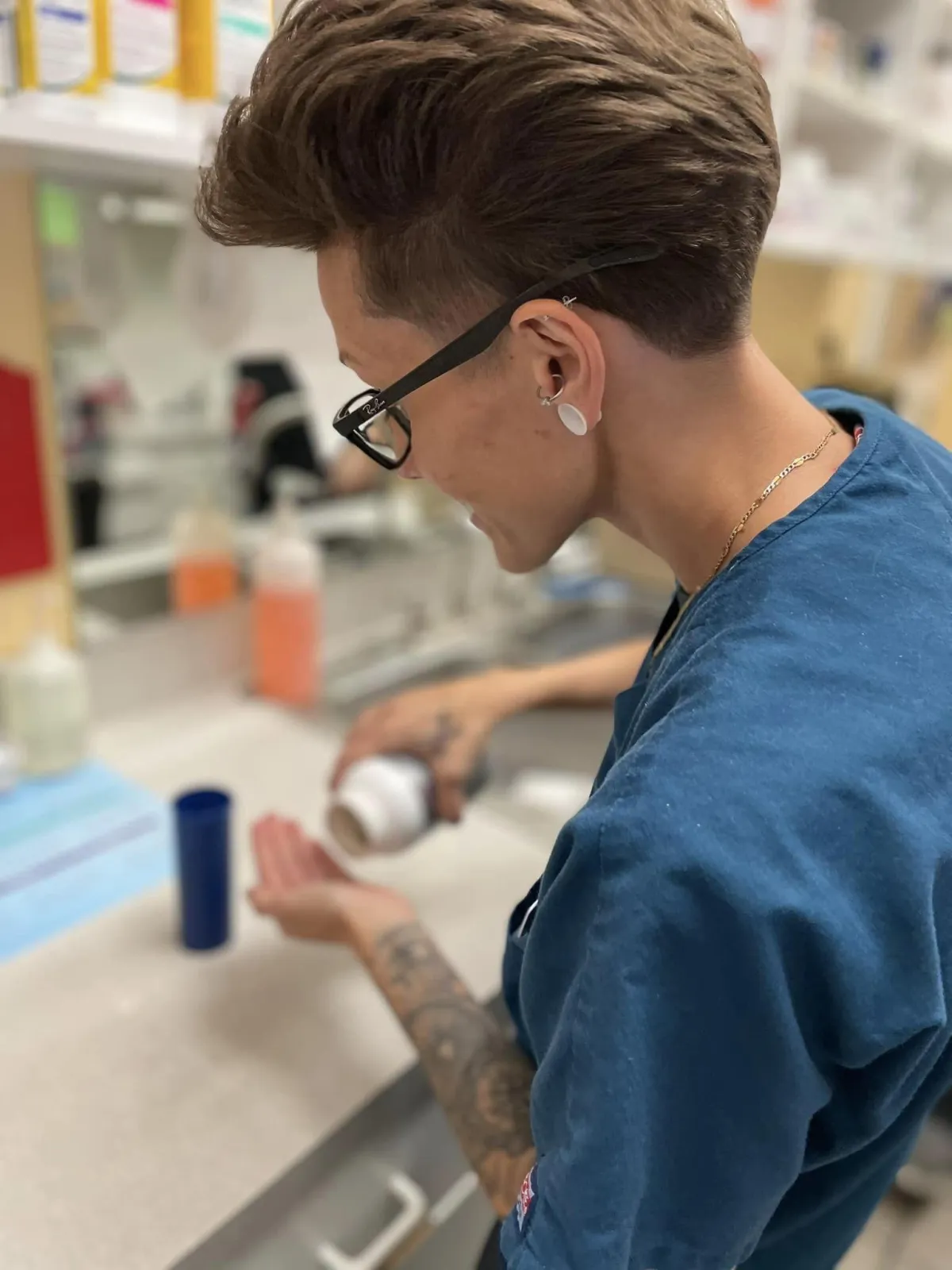 Professional lab work and medication preparation